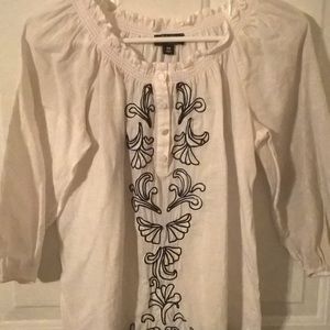 The Webster at Target white/navy embroidered tunic